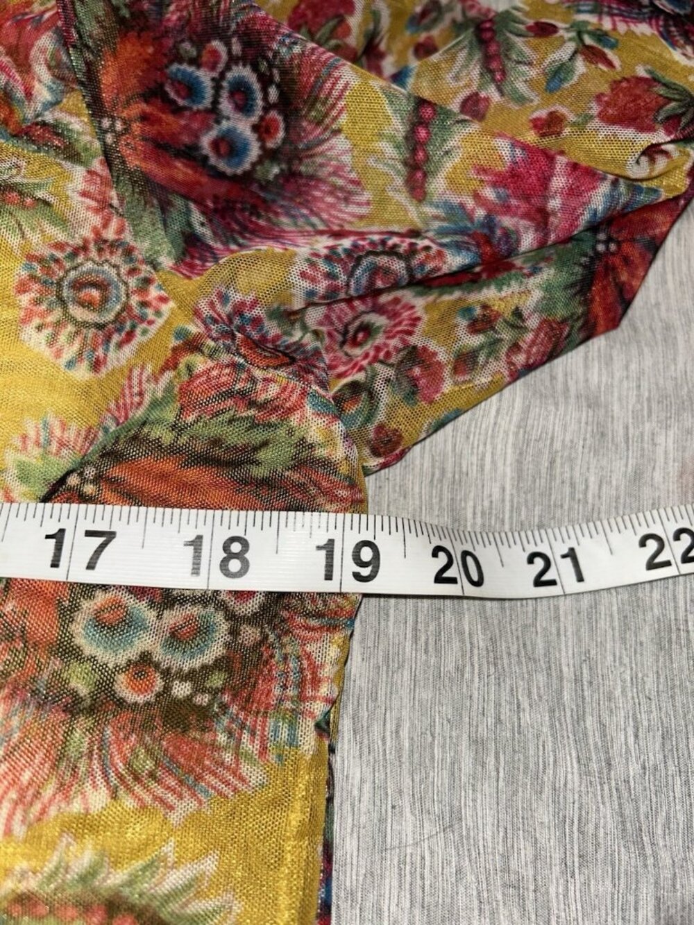 Anthropologie Gretchen Multicolor Boho Peasant Prairie Blouse Size Petite Large - Picture 8 of 9